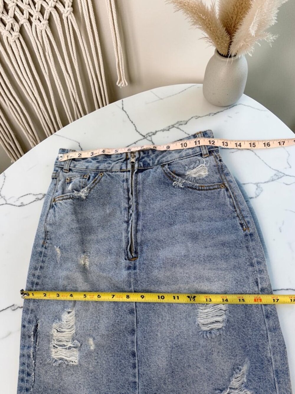 ZARA IX’D Denim Makers Asymmetrical Knee Length Denim Jean Skirt Size XS - Picture 5 of 10